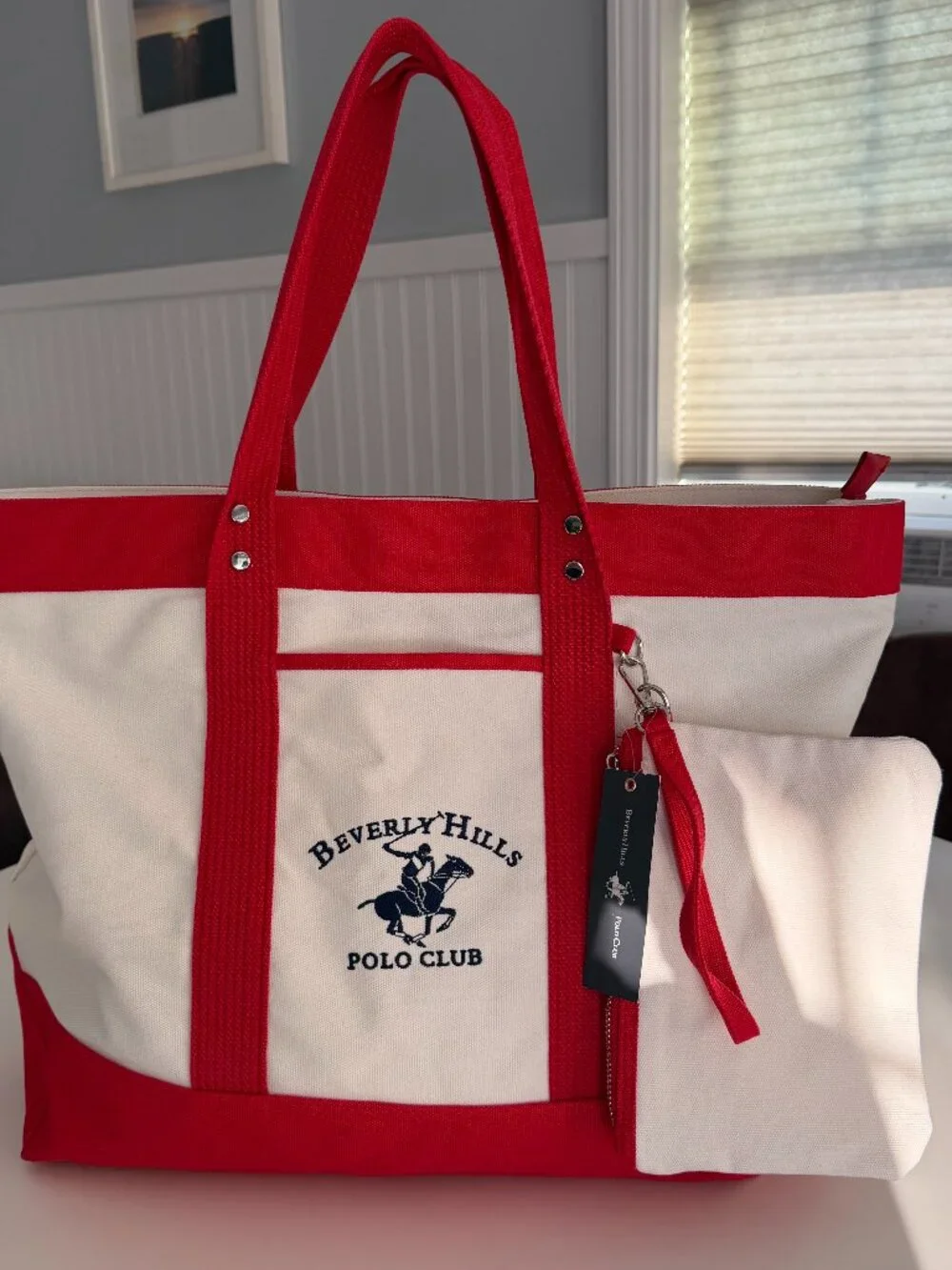 NWT Beverly Hills Polo Club Ralph Lauren Boat Beach Large Tote Bag -